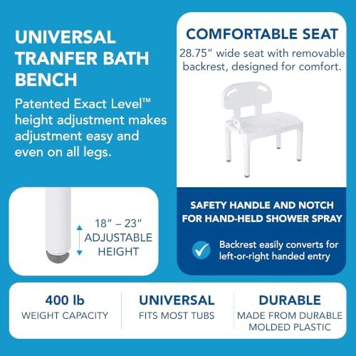 Universal transfer bench with backrest — photo 3