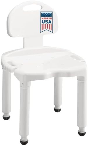 High capacity shower chair with backrest