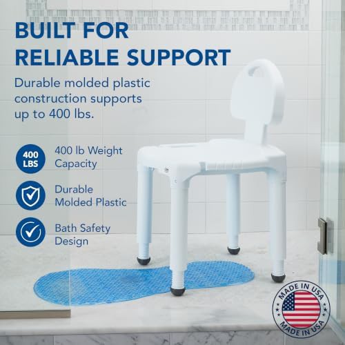 High capacity shower chair with backrest — photo 4