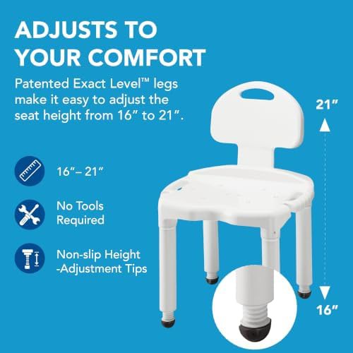 High capacity shower chair with backrest — photo 5