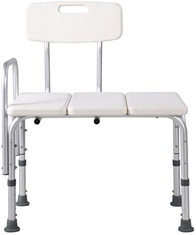 Wide Seat Bathtub Transfer Bench with Back — photo 2