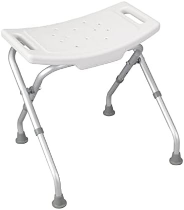 Folding White Bath Bench with Drainage