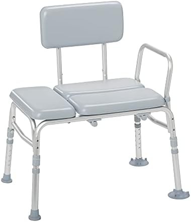 Padded Gray Shower Seat with Backrest
