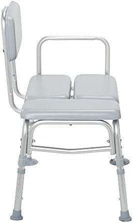 Padded Gray Shower Seat with Backrest — photo 4