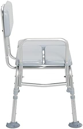 Padded Gray Shower Seat with Backrest — photo 5