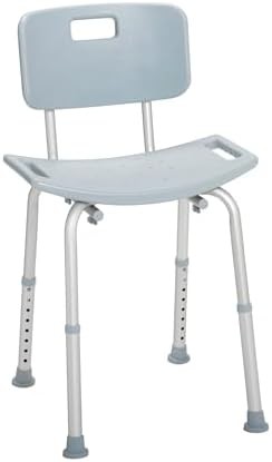 Gray Shower Chair with Back and Suction Feet