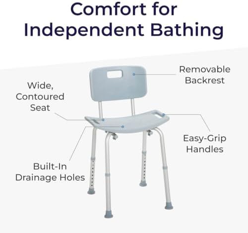Gray Shower Chair with Back and Suction Feet — photo 4