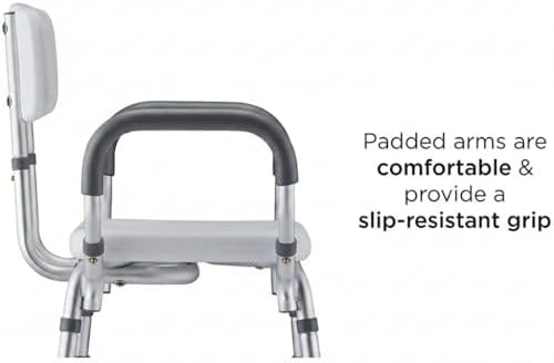 Padded shower chair with arms — photo 5