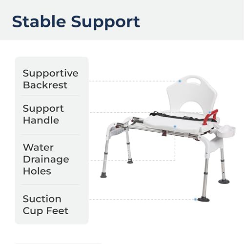 Sliding Bathtub Transfer Bench with Adjustable Height — photo 4