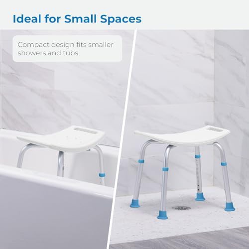 Aluminum non-slip adjustable shower stool — photo 4