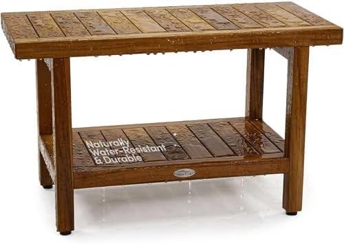 Thirty inch teak spa and sauna bench