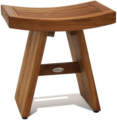 Eighteen inch teak bench for outdoor use