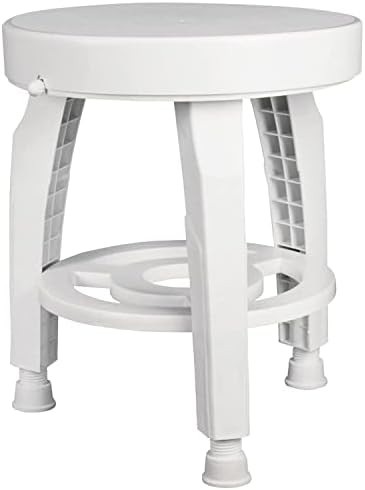 Rotating shower stool with lower storage