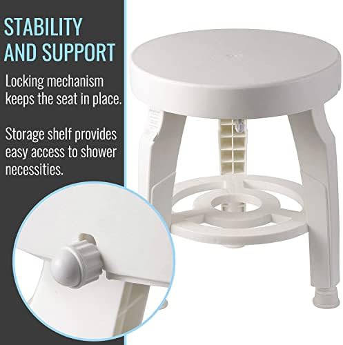 Rotating shower stool with lower storage — photo 4