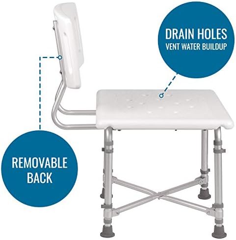 White heavy duty shower chair 500 lbs — photo 4