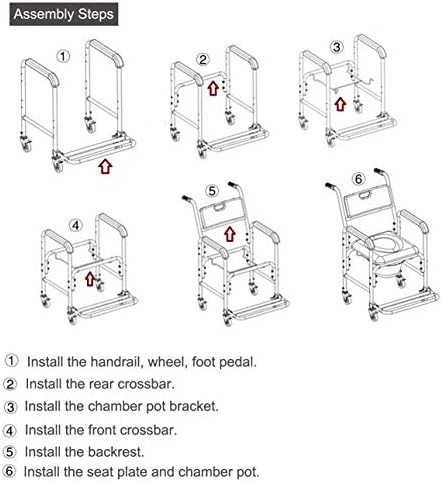 Padded rolling shower commode chair with wheels — photo 3