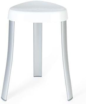 White aluminum spa shower stool