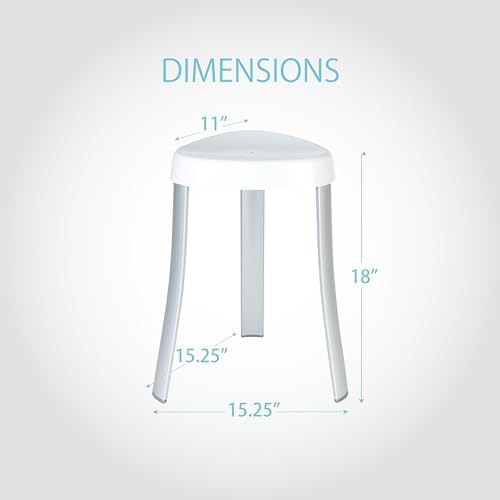 White aluminum spa shower stool — photo 4