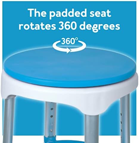 Swivel bath stool with storage tray — photo 4