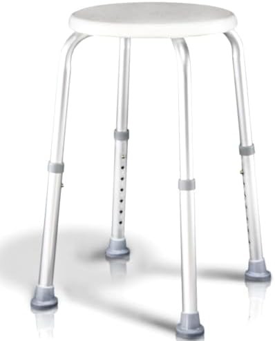 Round adjustable non slip shower stool