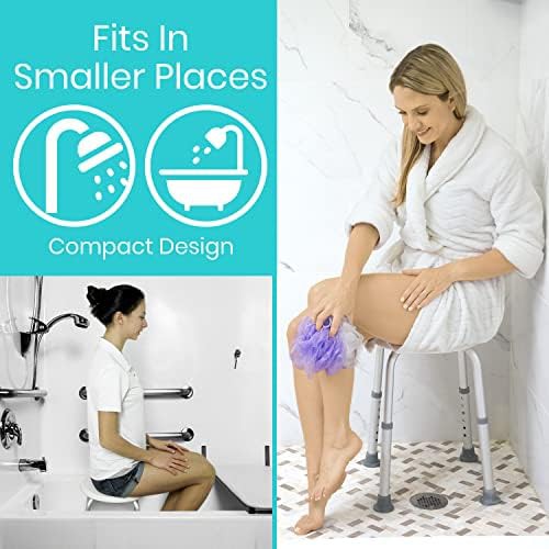Round adjustable non slip shower stool — photo 4