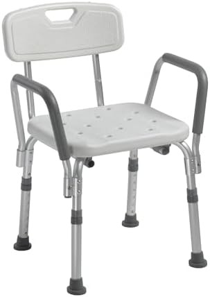 Premium White Shower Chair with Padded Arms