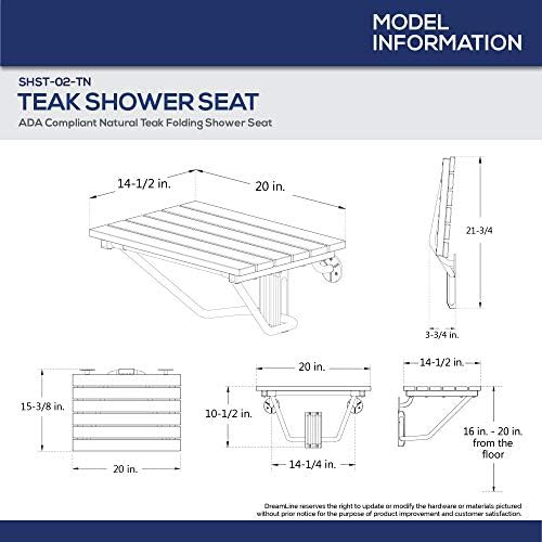 Natural teak folding ADA compliant seat — photo 4