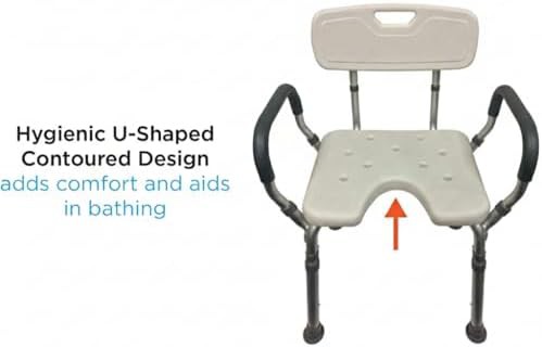 Aluminum shower seat with u-shaped cutout — photo 4