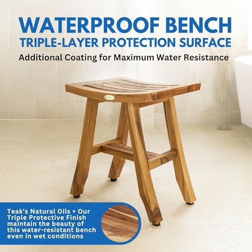 Satori eighteen inch natural teak stool — photo 5