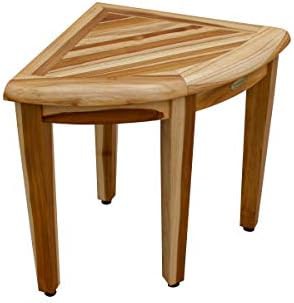 Adjustable height corner teak bench — photo 3