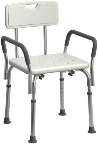 Shower chair with padded armrests and back