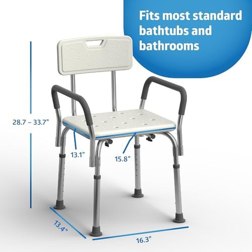 Shower chair with padded armrests and back — photo 3