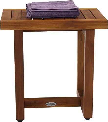 Original eighteen inch spa teak shower stool — photo 3