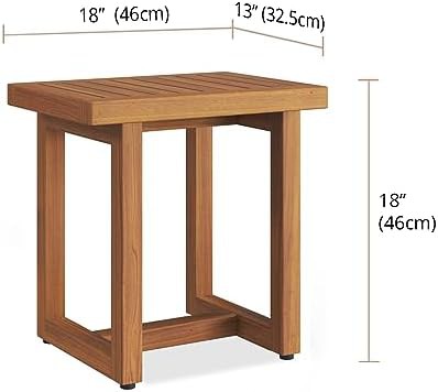 Original eighteen inch spa teak shower stool — photo 4