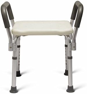 Bath bench with padded armrests