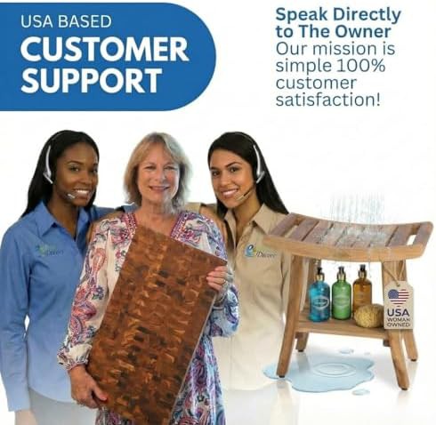 Twenty four inch teak shower stool — photo 4
