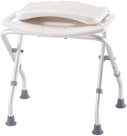 Folding white bath seat with back — photo 2