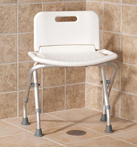 Folding white bath seat with back — photo 4