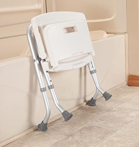 Folding white bath seat with back — photo 5