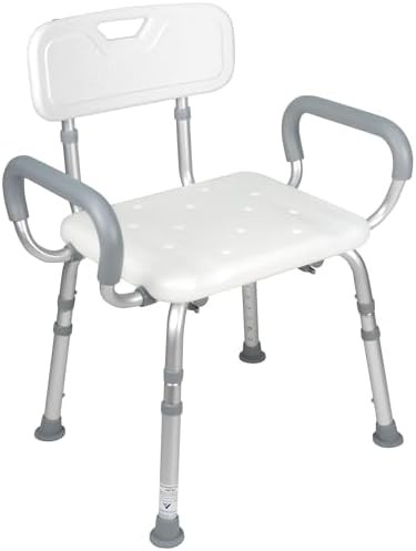 Heavy Duty Spa Shower Chair with Gray Arms