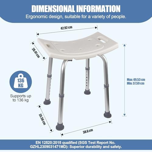 Adjustable shower bench with suction feet — photo 4