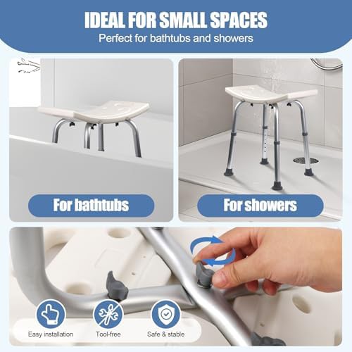 Adjustable shower bench with suction feet — photo 5
