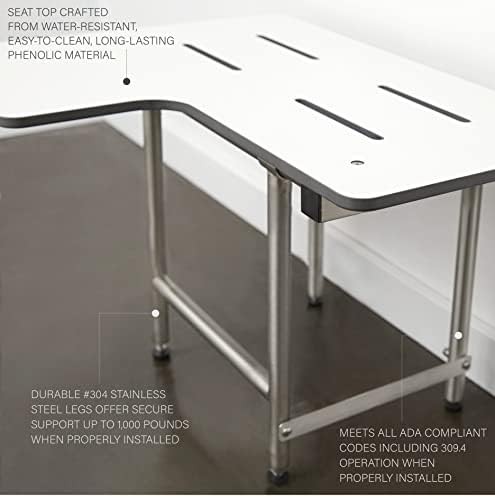 L-shaped transfer bench with swing down legs — photo 3
