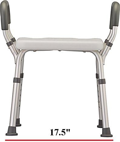 Adjustable shower bench with padded arms — photo 3