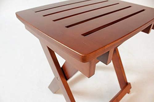 Folding bamboo shower stool with portable design — photo 4