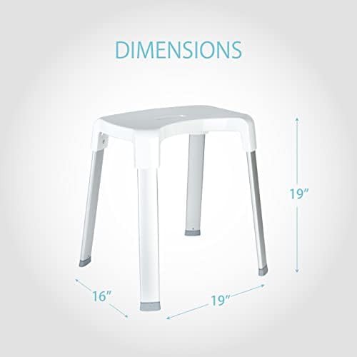 White aluminum smart shower bench — photo 4
