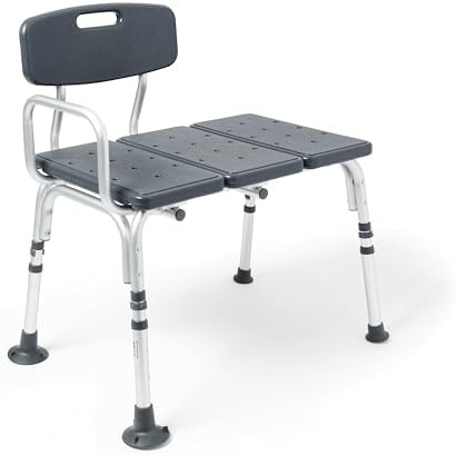 Gray tub transfer bench with antimicrobial protection
