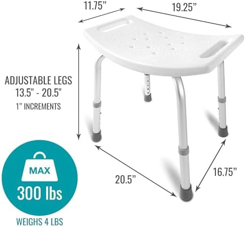 Tool free white bath bench 300 lbs — photo 3