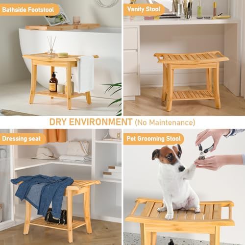 Small bamboo non slip bathroom stool — photo 5