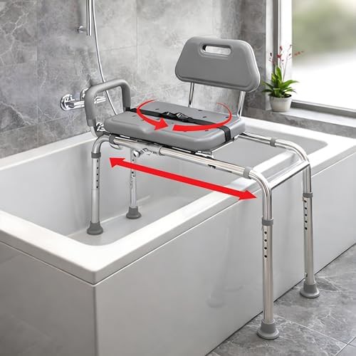 Gray gateway sliding swivel transfer bench